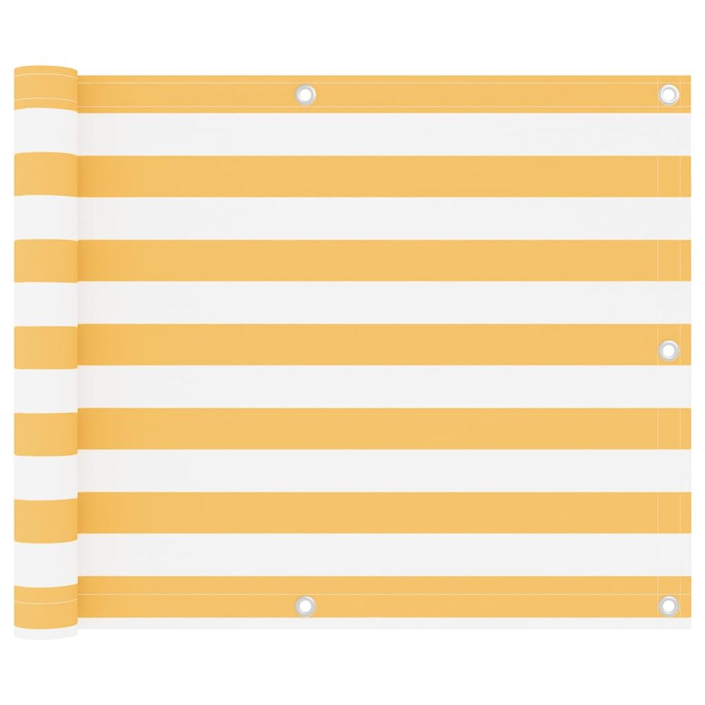 Écran de balcon blanc et jaune 75x300 cm tissu oxford