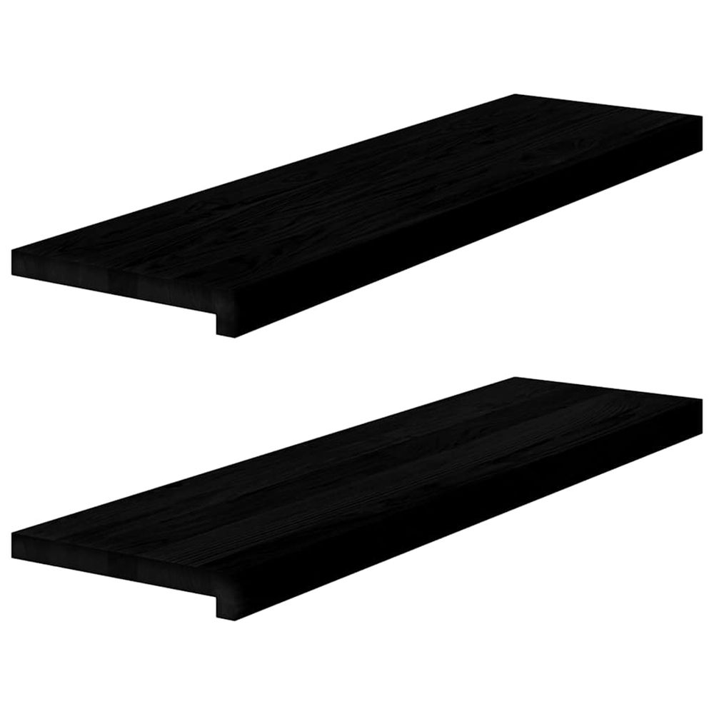 Marches d'escalier 2 pcs marron foncé 90x25x2 cm chêne massif