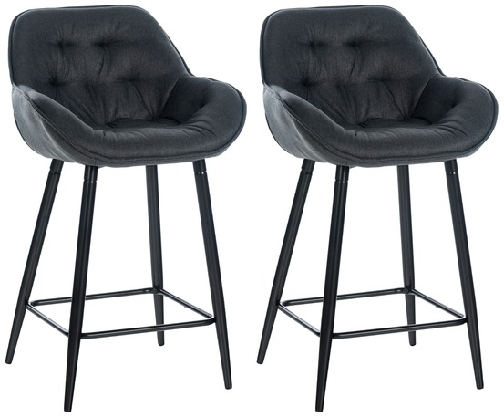 Lot de 2 tabourets de bar gibson tissu