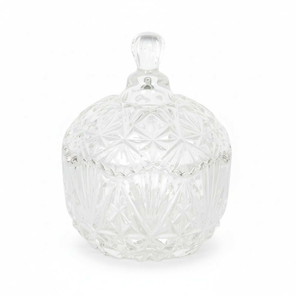 Bonbonnière ronde verre 10x13cm