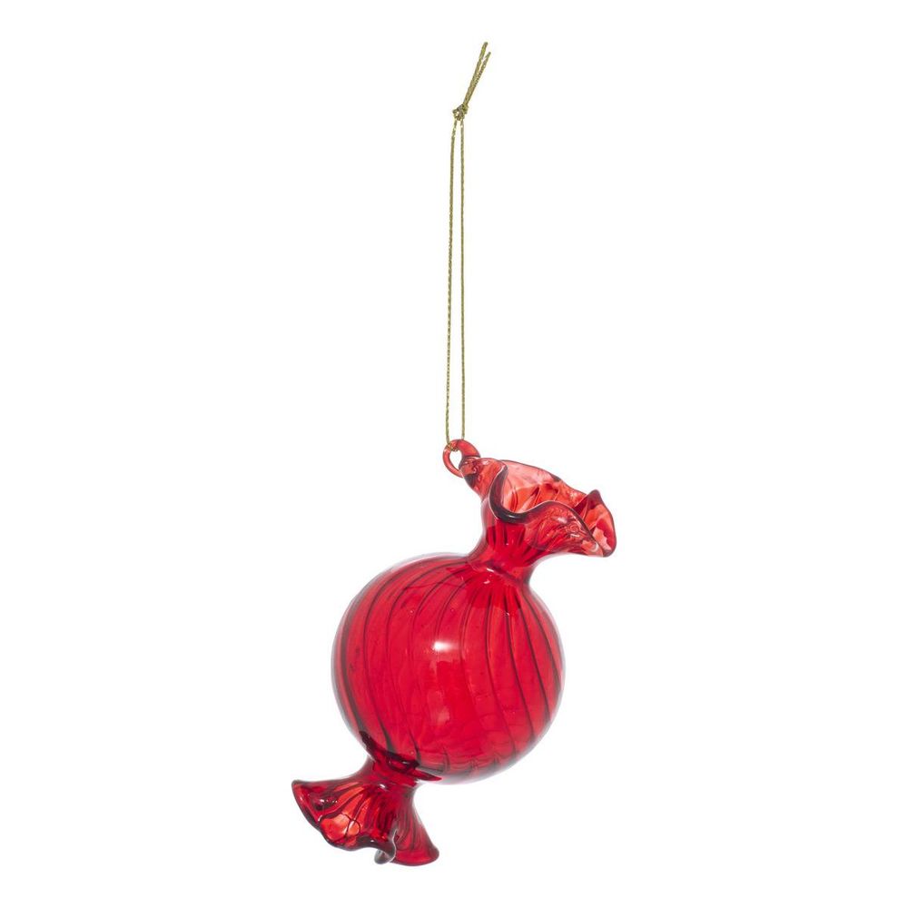 Suspension de sapin bonbon en verre rouge 9 cm