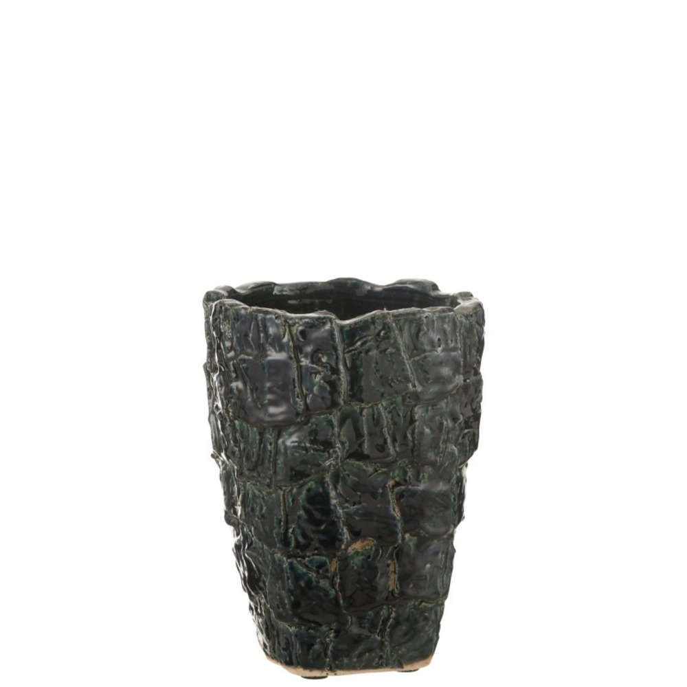 Vase en céramique vert 21.5x21.5x28 cm