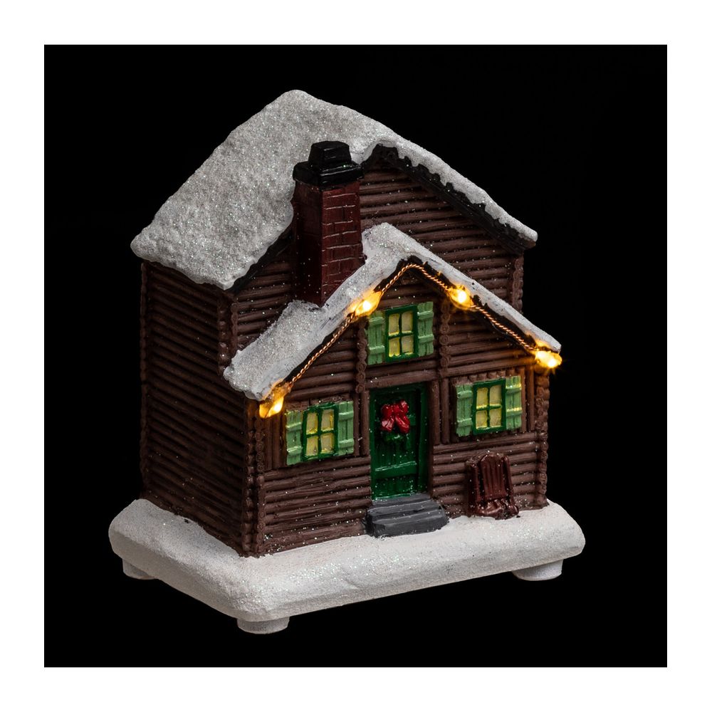 Village de noël lumineux chalet à la montagne