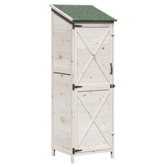 Abri de jardin blanc 59,5 x 56 x 176,5 cm bois de sapin massif