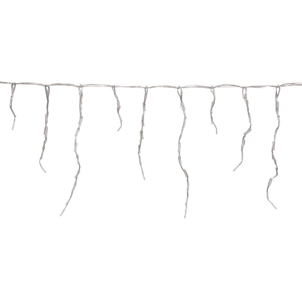 Rideau lumineux stalactite d'extérieur 10 m 600 led blanc froid à effets avec minuteur sur secteur