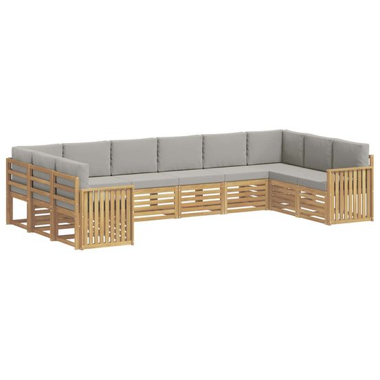 Ensemble de canapés d'extérieur 10 pc blanc et gris clair