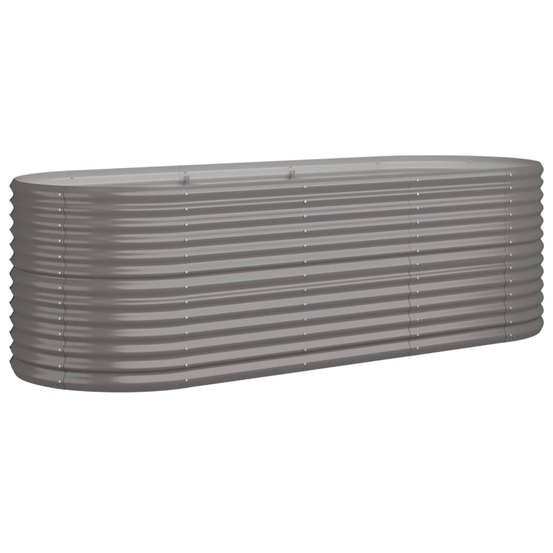 Lit surélevé de jardin acier galvanisé 224x80x68 cm gris