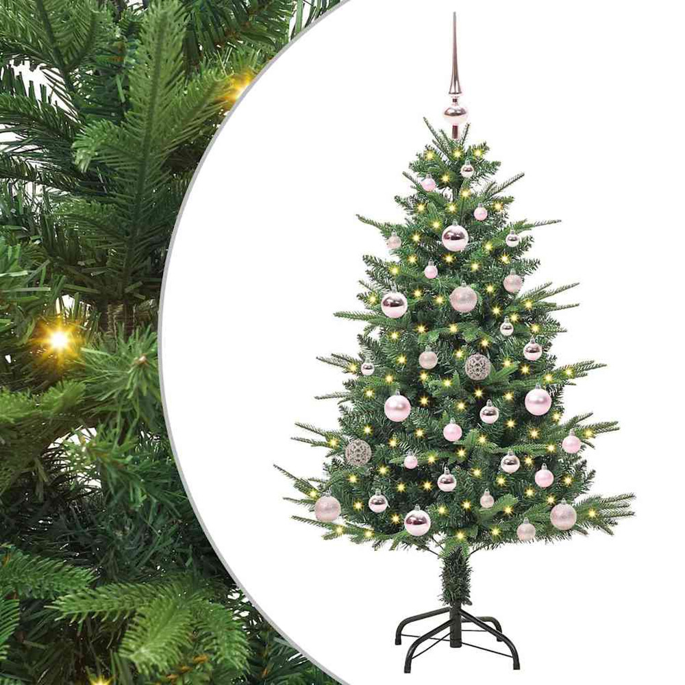 Sapin de noël artificiel pré-éclairé avec set de boules 120 cm