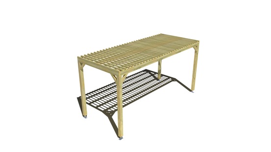 Pergola bois • 5m x 2m • indépendante • sens largeur • lattage bois • livraison comprise