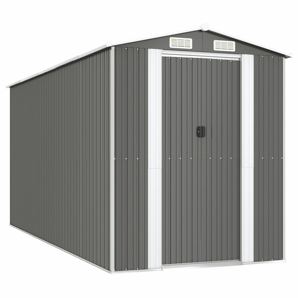 Abri de jardin cabane cabanon maison de stockage remise extérieur hangar outils robuste clair 192 x 440 x 223 cm acier galvan