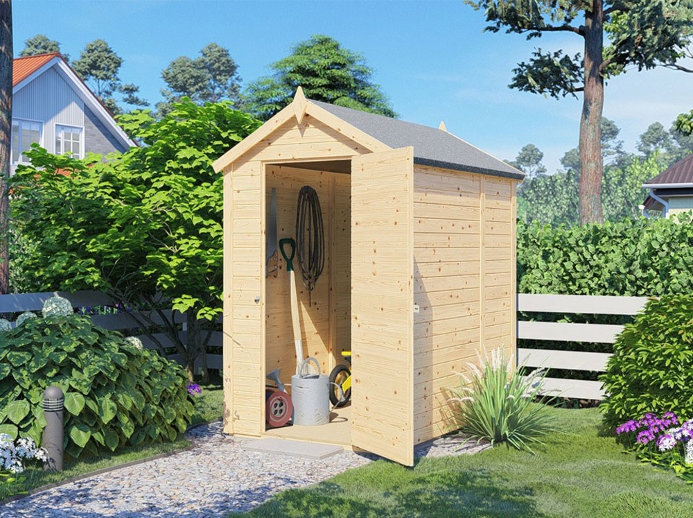 Abri de jardin bois bali - 120 x 180 cm - cabane de jardin - cabanon - stockage - local poubelle