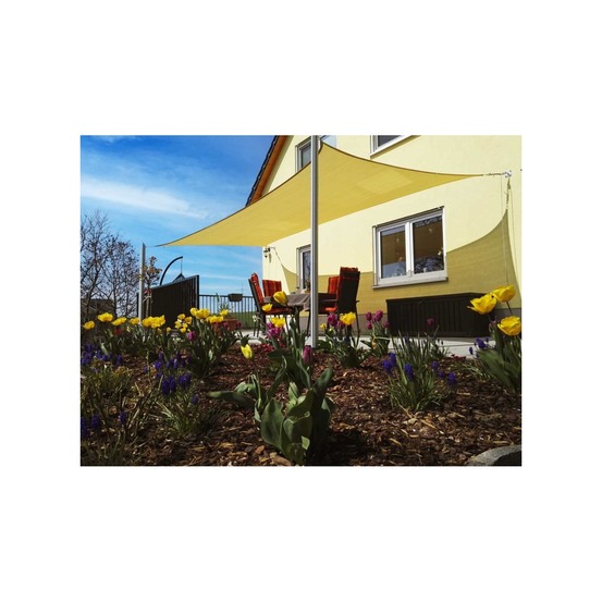 Voile d'ombrage ajourées carré 5x5 beige, easyshade