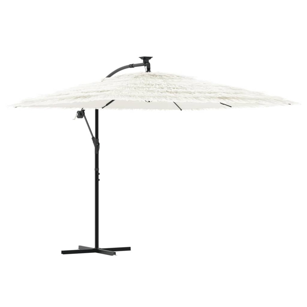 Parasol de jardin avec mât en acier blanc 269x269x235 cm