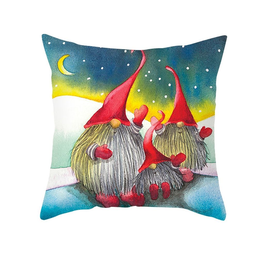 Housse de coussin de noël - famille de lutins