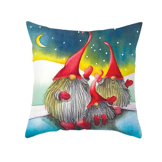 Housse de coussin de noël - famille de lutins
