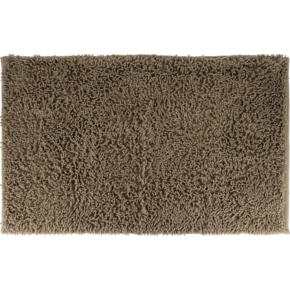 Tapis microfibre petite chenille 50x80 cm - taupe