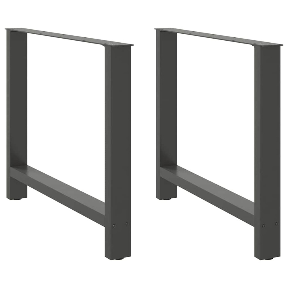 Pieds de table à manger anthracite 2 pièces 90 x (72-73) cm acier
