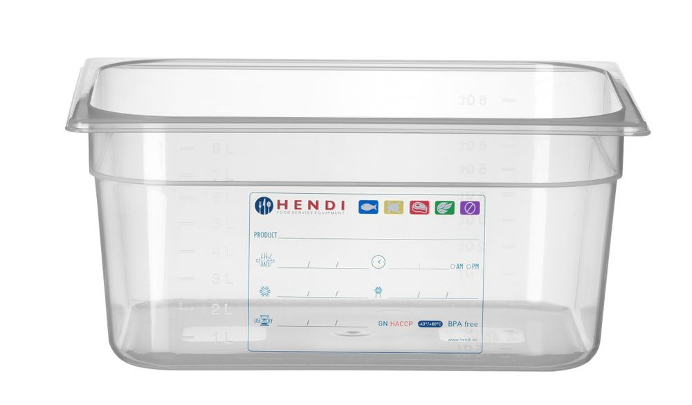 Bac de stockage gn 1/2 9,5l transparent 325x265x(h)150mm - hendi