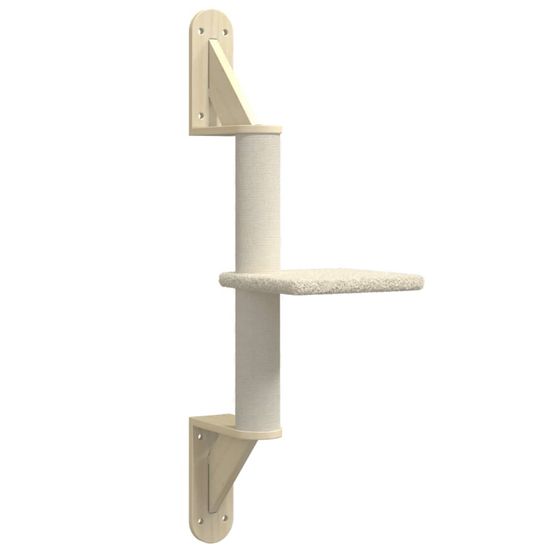 Arbre à chat meuble tour grimper jouet grattage grattoir escalade plateforme mural avec griffoir 85,5 cm crème