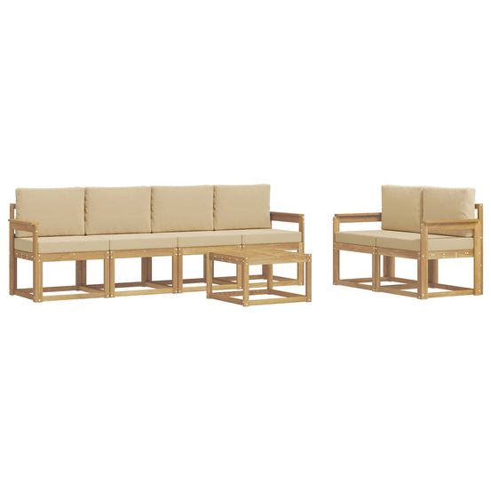 Ensemble de canapés d'extérieur 7 pc blanc et beige