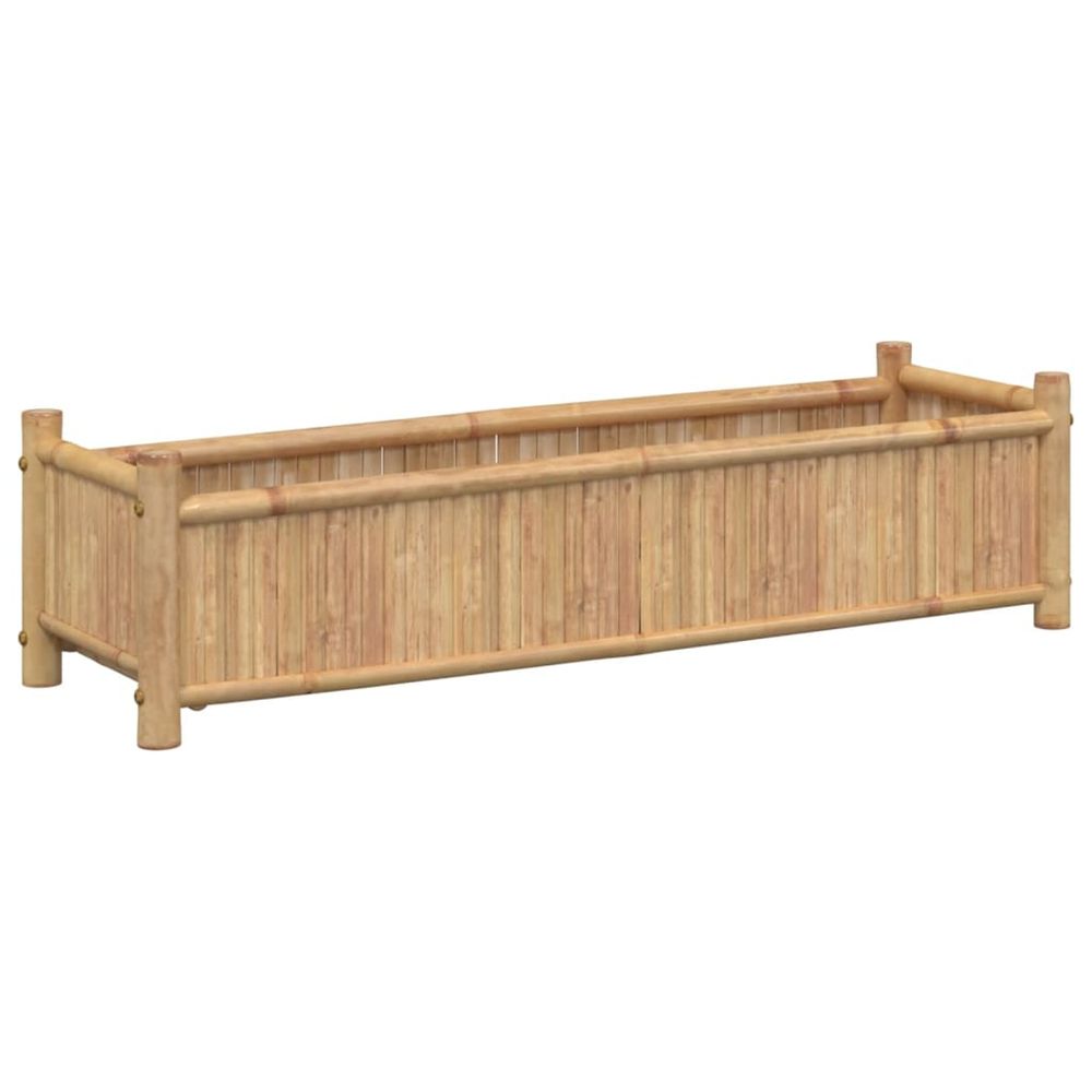 Jardinière d'extérieur 100x30x25 cm bambou