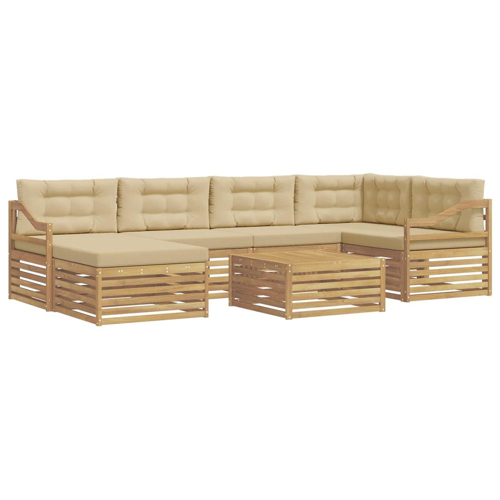 Ensemble de canapés d'extérieur 7 pc blanc et beige