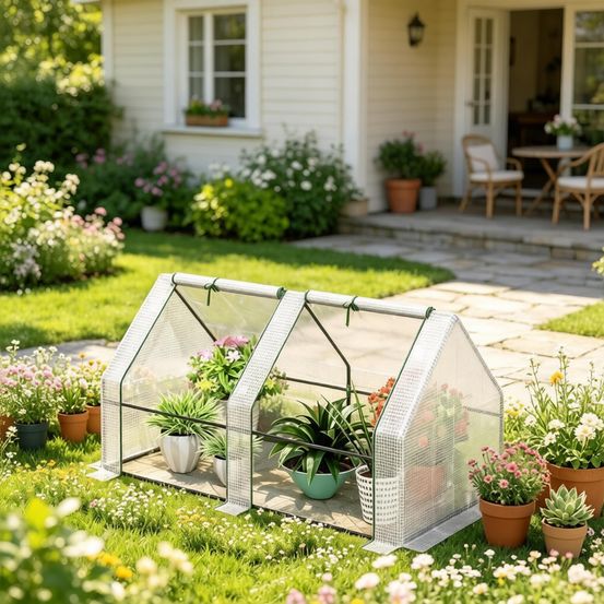 Mini serre de jardin en acier avec bâche pe blanche 180 x 90 x 90 cm protection plantes - comfortxl outdoor living