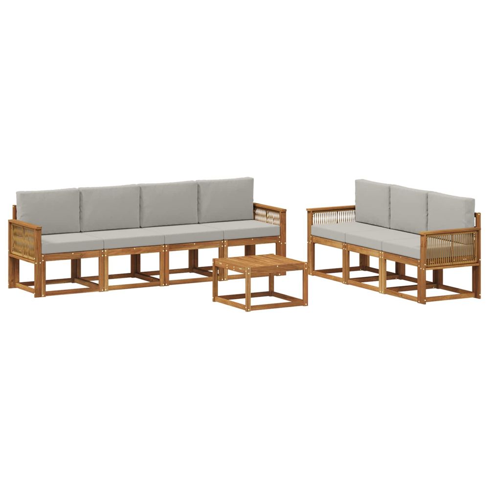 Ensemble de canapés d'extérieur 8 pc naturel et gris clair