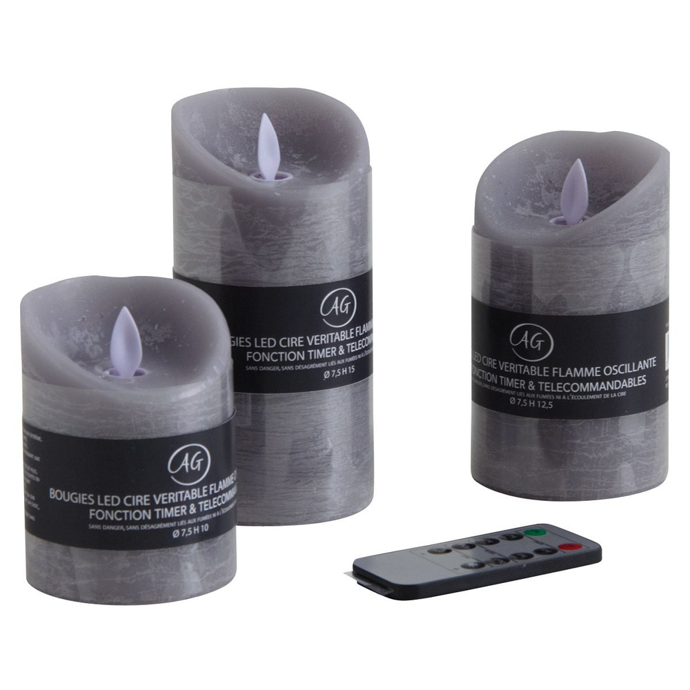 Coffret 3 bougies à led parfumées avec télécommande fleur de coton