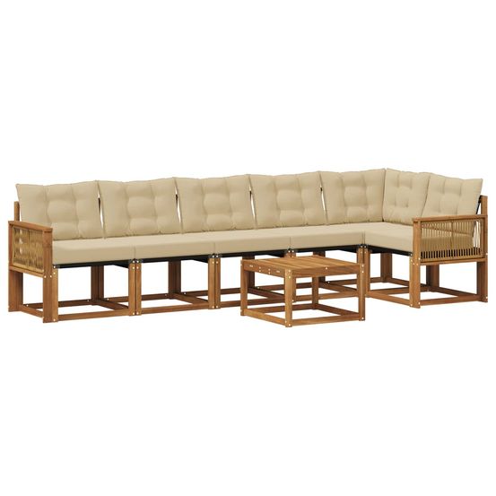 Ensemble de canapés d'extérieur 7 pc naturel et beige