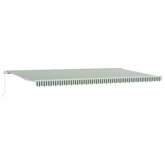 Auvent rétractable vert, blanc 600 × 350 cm polyester, métal