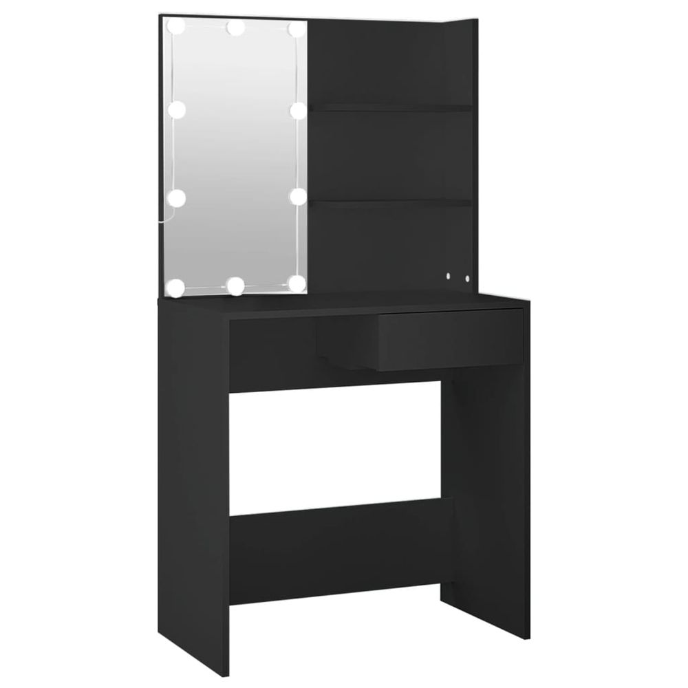 Coiffeuse avec led noir 74,5x40x141 cm