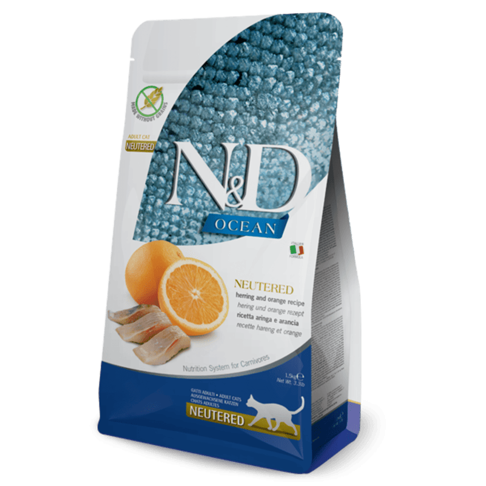 Croquettes n&d ocean hareng & orange chat sterilise 5 kg
