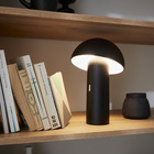 Lampe de table sans fil nomade à tête orientable noire h 28cm. Intérieur / extérieur