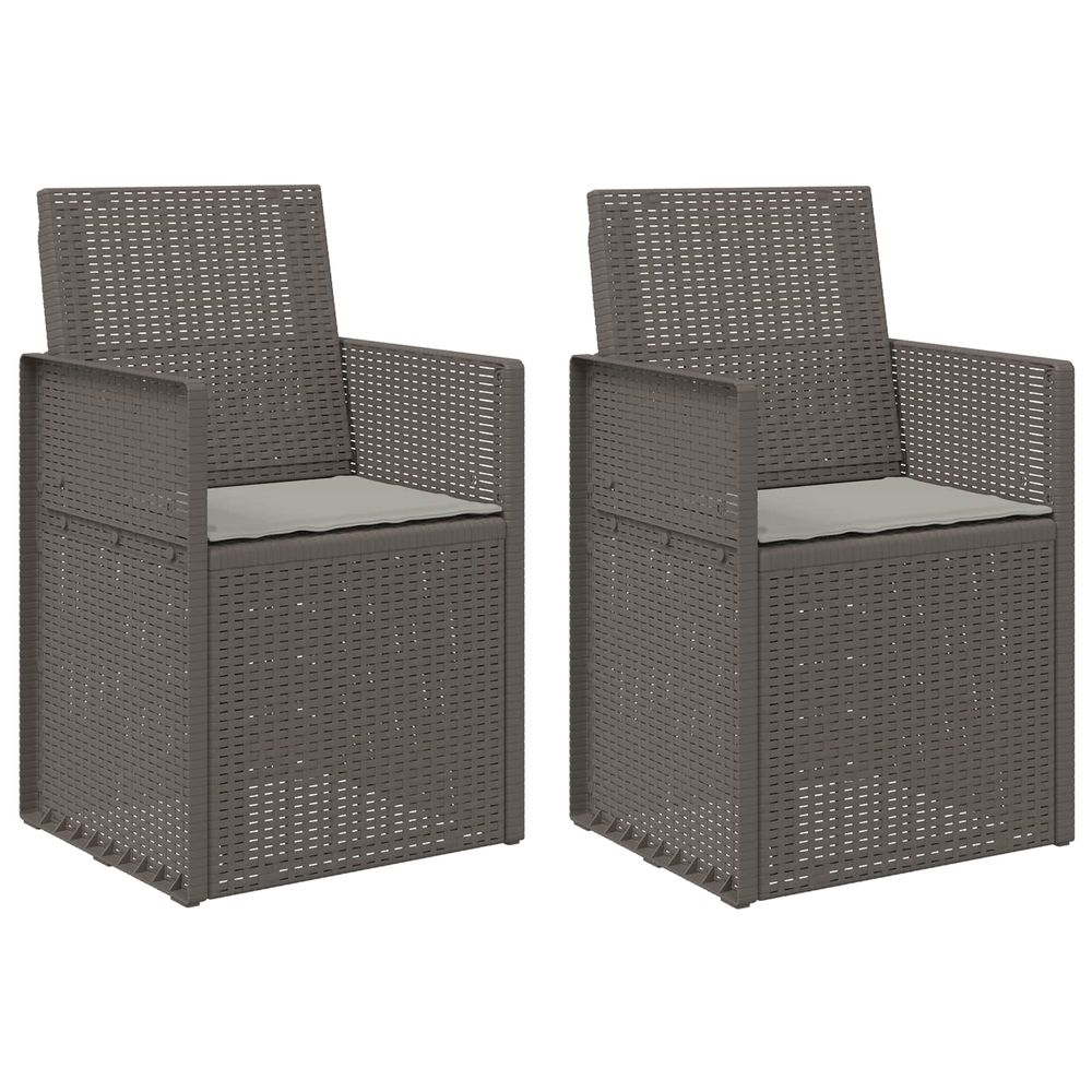 Chaises de jardin salle à manger 2 pc gris clair pp