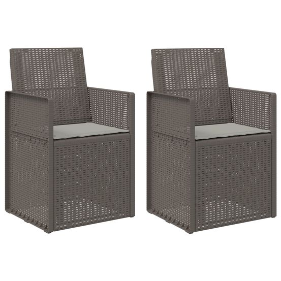 Chaises de jardin salle à manger 2 pc gris clair pp