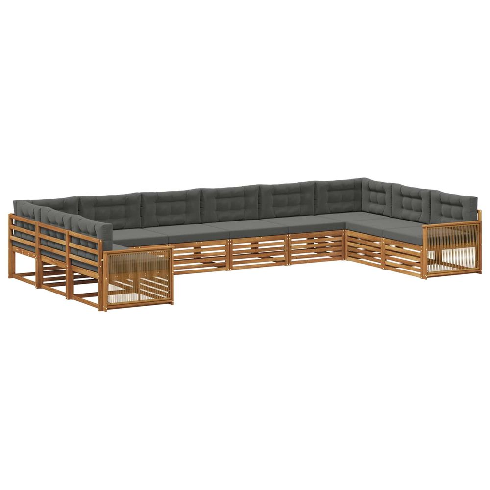 Ensembles de canapés 10 pc bois d'acacia massif