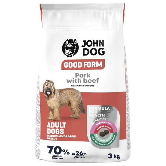 Nourriture john dog good form veau cochon 3 kg
