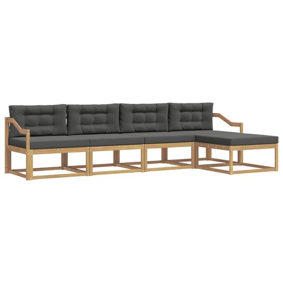 Ensemble de canapés d'extérieur 4 pc blanc et anthracite