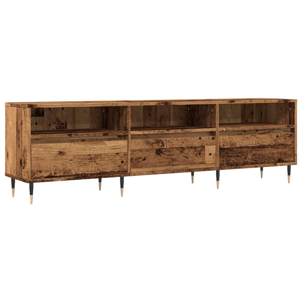 Meuble tv vieux bois 150x30x44,5 cm bois d'ingénierie