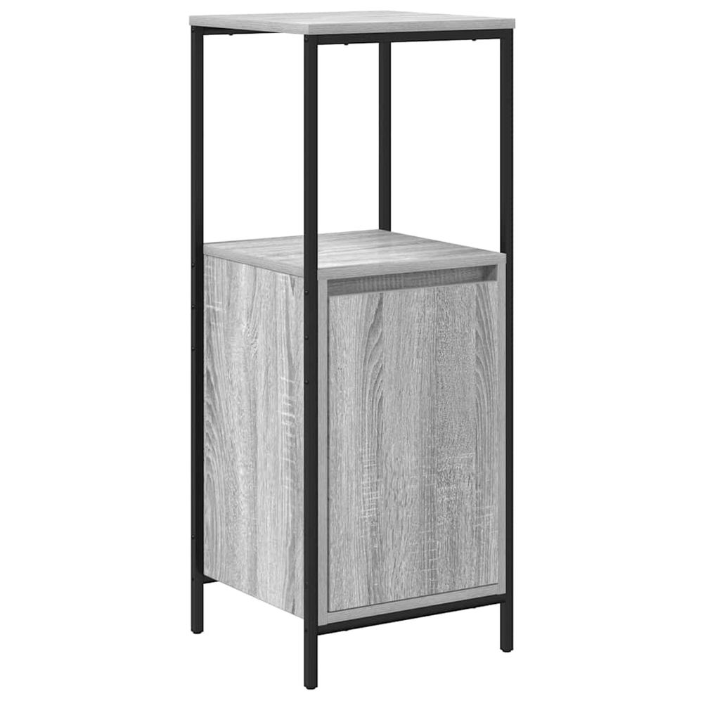 Meuble de salle de bain avec étagères sonoma gris 36x35x95 cm