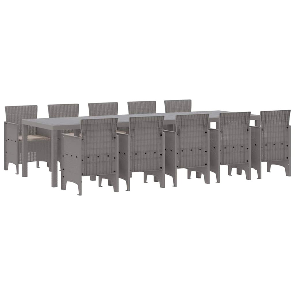 Ensemble de salle à manger pour jardin 11 pcs gris clair