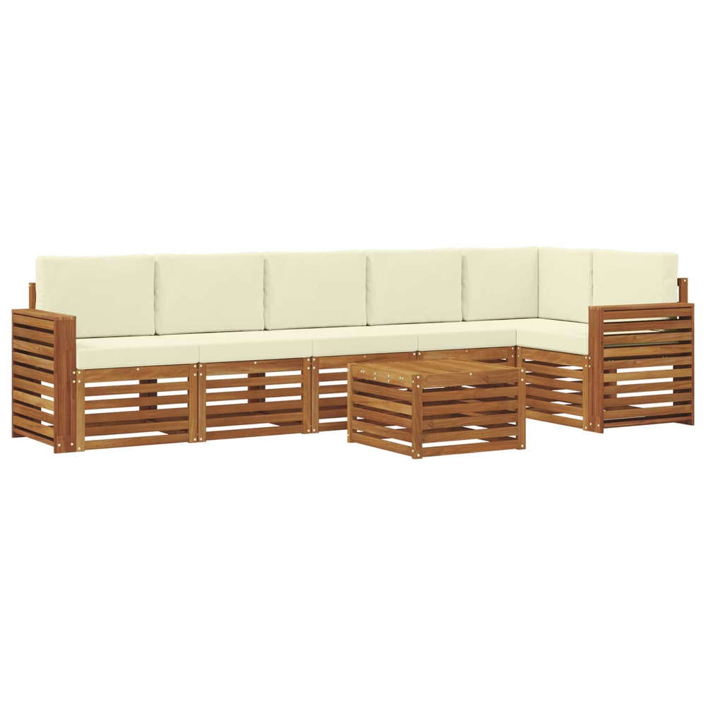 Ensembles de canapés avec coussin 7 pcs naturel et crème