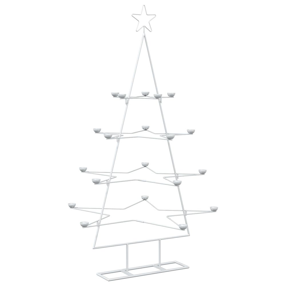 Arbre de noël en métal avec support kuopio 140 cm acier blanc