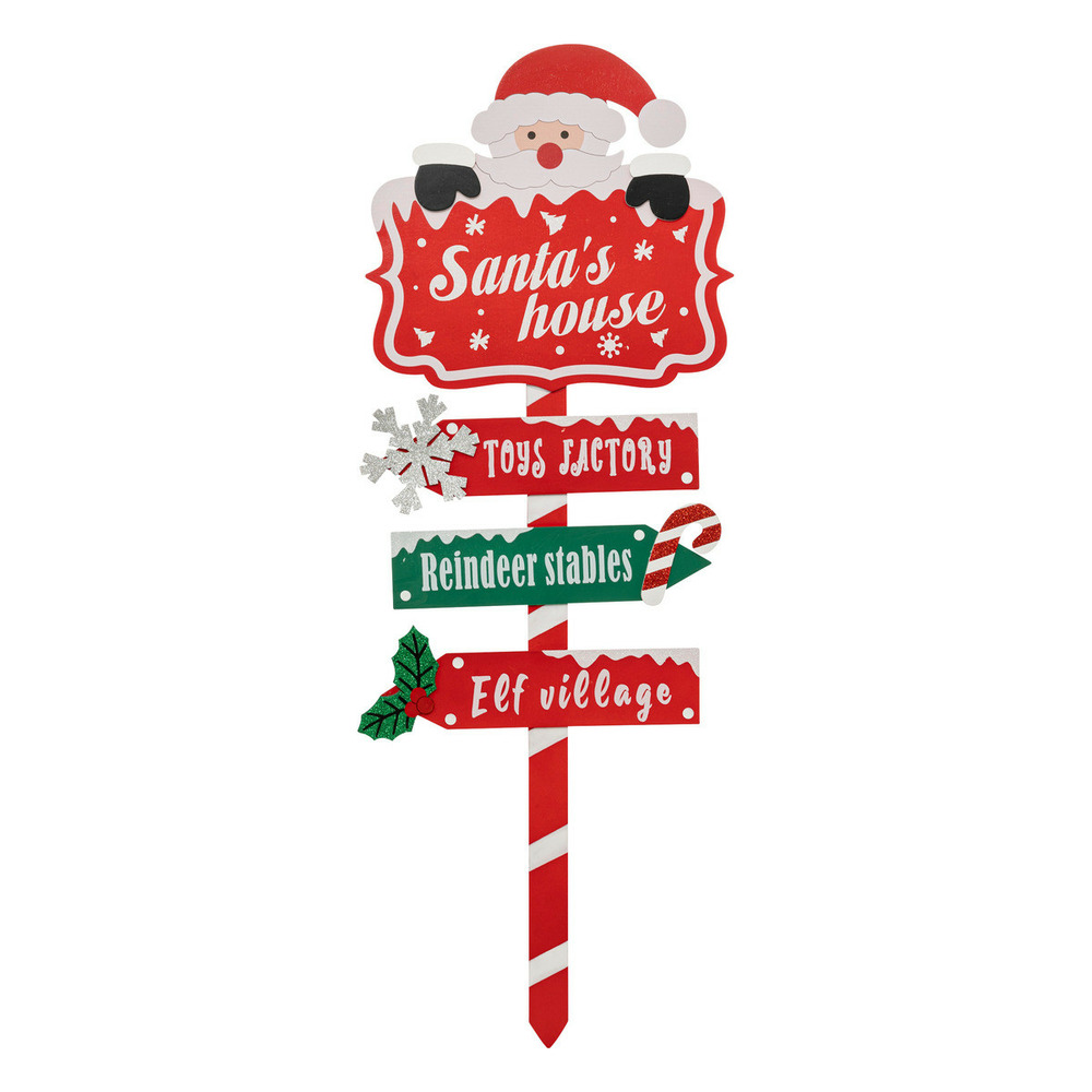 Déco de noël pancarte père noël en bois h 110 cm