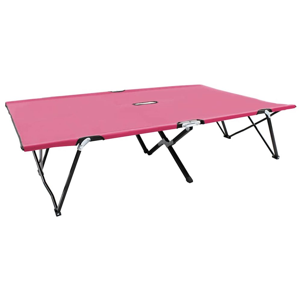 Chaise longue pliable 2 places Rose
