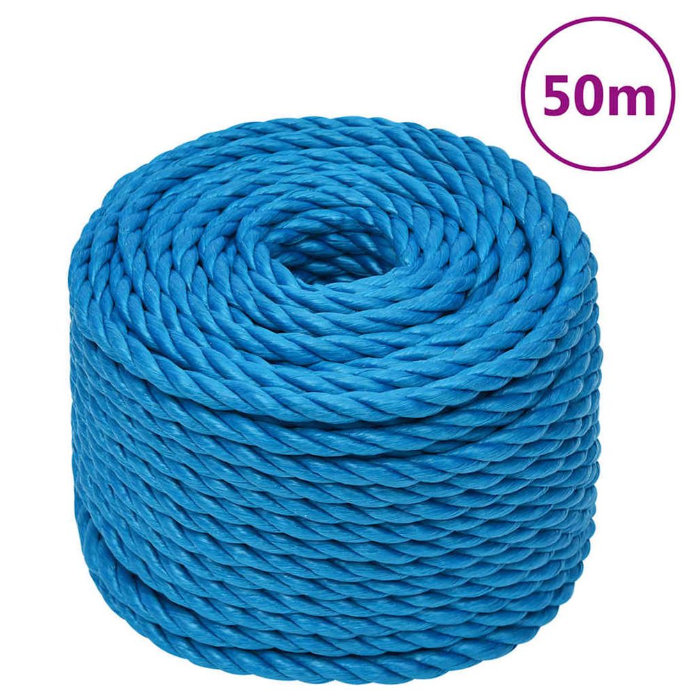 Corde de travail bleu 10 mm 50 m polypropylène