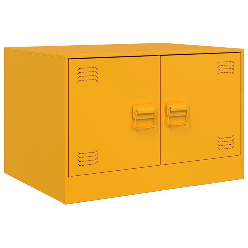 Table basse jaune moutarde 67x50x44 cm acier