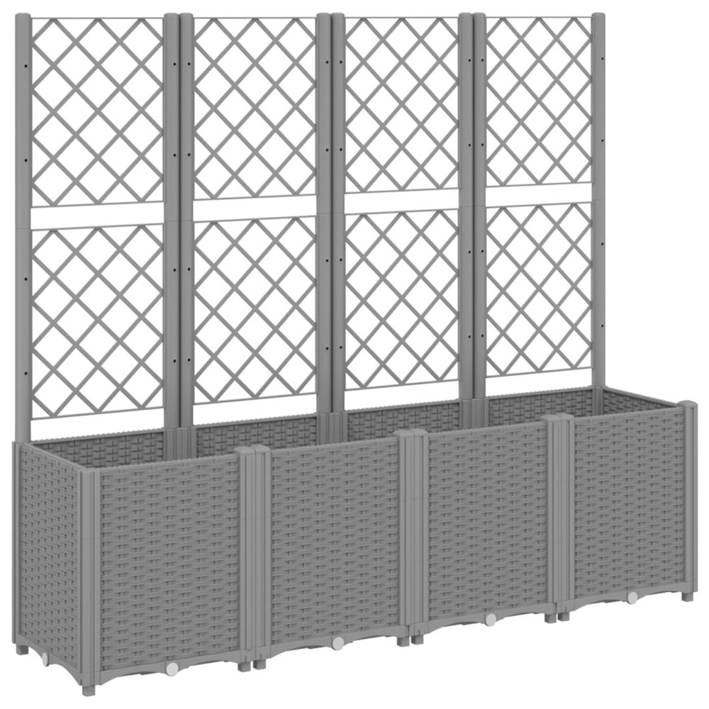 Jardinière d'extérieur avec treillis gris clair 160x40x140 cm pp