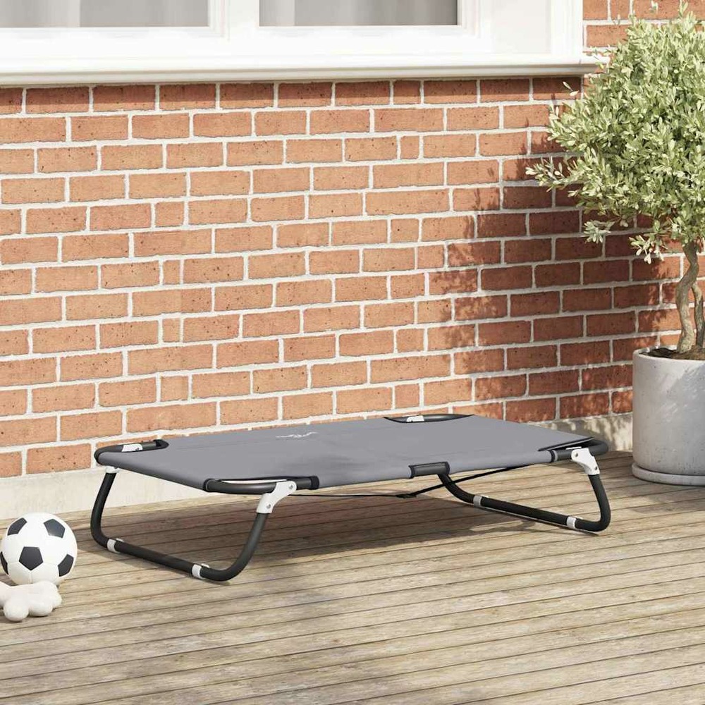 Lit pour chien gris clair 70 x 46 x 18 cm acier